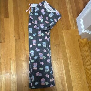 P.J. Salvage Womens Cozy Pajama Set - Gray with Colorful Macaron Print